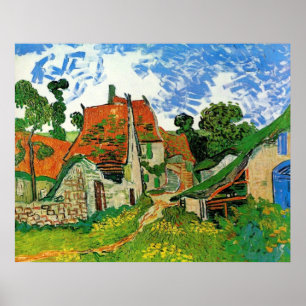Póster Calle Village en Auvers Vincent Van Gogh