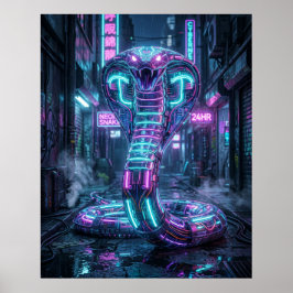 Póster Callejón Cibernético Cobra de Neón