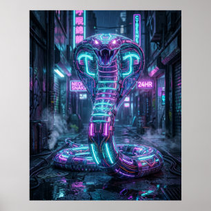 Póster Callejón Cibernético Cobra de Neón