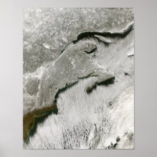Póster Calles de nieve y nubes