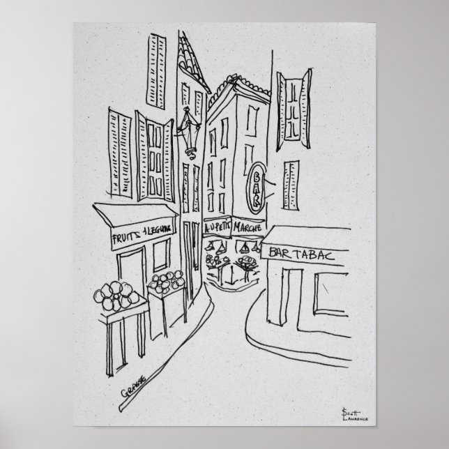 Póster Calles estrechas del casco antiguo de Niza | Niza, (Frente)