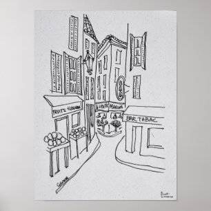 Póster Calles estrechas del viejo Niza  Niza, Francia