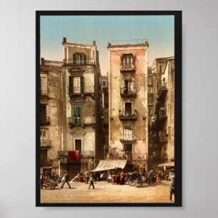 Póster Calles estrechas, obra clásica Photochrom de