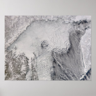 Póster Calles heladas y nubes en el mar de Okhotsk