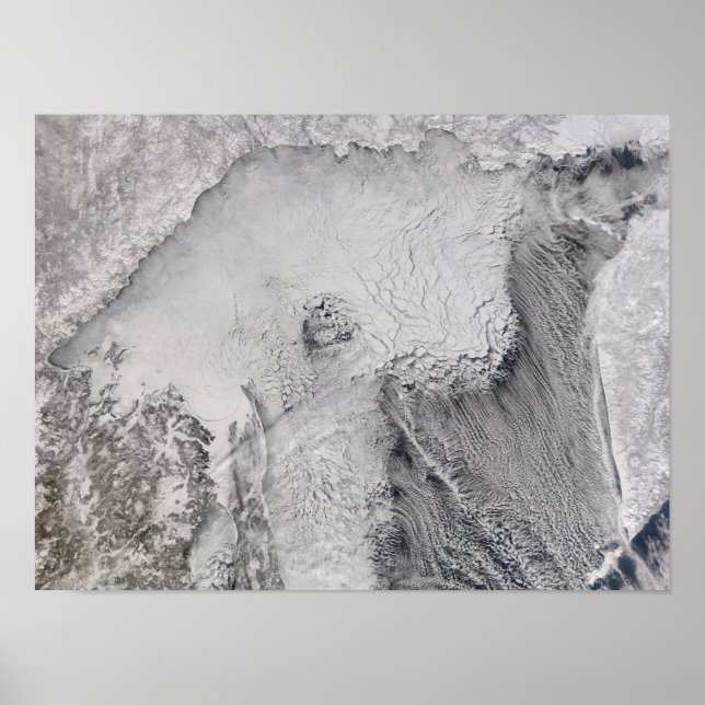 Póster Calles heladas y nubes en el mar de Okhotsk (Frente)