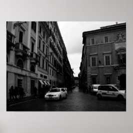 Póster Calles Romanas Blanco y Negro