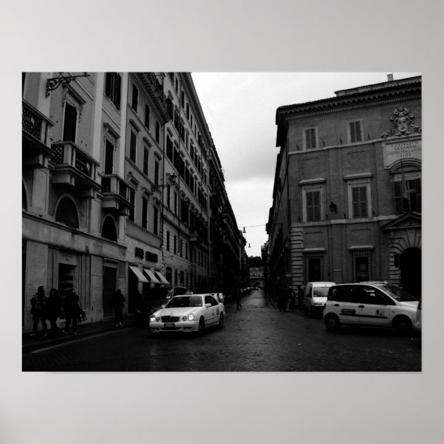 Póster Calles Romanas Blanco y Negro (Frente)