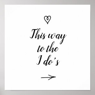 Póster Calligrafía de moda de esta manera al Boda de I Do