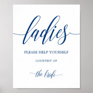 Póster Calligrafía de Rótulo de la cesta de baño de mujer