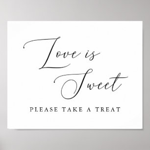 Póster Calligrafía El Amor Es Dulce Toma Un Rótulo Tremen