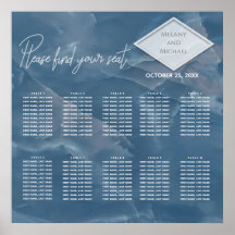 Calligrafía geométrica de mármol azul marino román