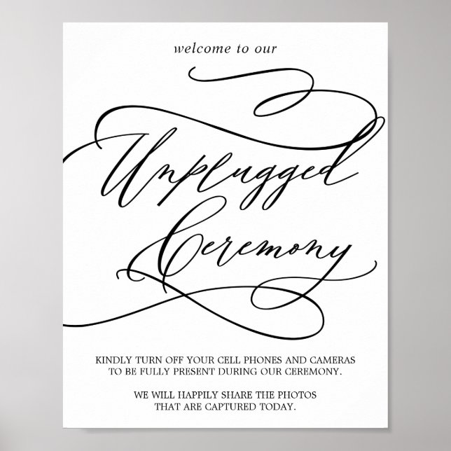 Póster Calligrafía romántica Rótulo de Ceremonia desenchu (Frente)