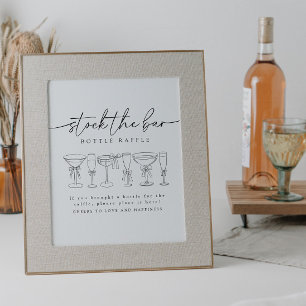 Póster Calligraphy Bow Bebe Stock El Rótulo Bar Raffle