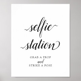 Póster Calligraphy Wedding "Selfie Station" Sign