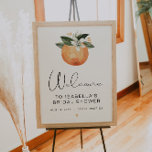 Póster CALLIOPE Citrus Naranja Clementine Bridal Shower<br><div class="desc">Este cartel de bienvenida a la ducha de novia incluye un naranja de mandarina clementina de color agua con flores blancas de color agua tierno y un divertido tipo de letra de guión. Este cartel de bienvenida es perfecto para su ducha de matrimonio con tema de cítricos o brunch nupcial...</div>
