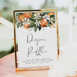 Póster CALLIOPE Naranja pequeño Diaper Raffle Rótulo