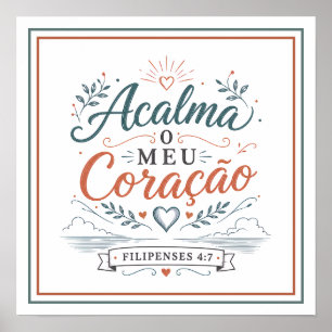 Póster Calma Mi Corazón Frase Motivacional Cristiana