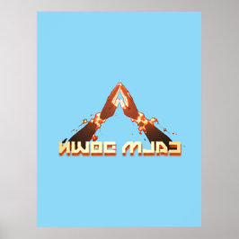 Póster ¡Cálmate! Tipografía inversa de imagen de espejo