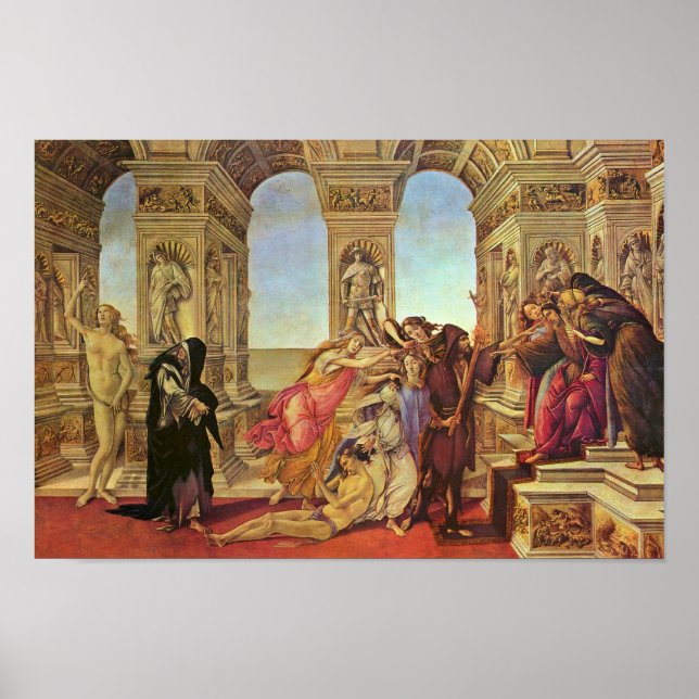 Póster Calumny De Apelles De Botticelli Sandro (Frente)