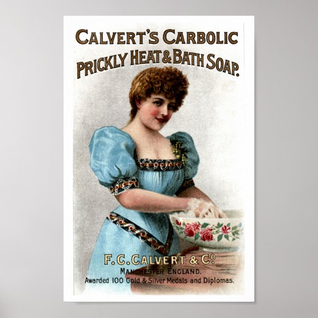 Póster Calveros de época Anuncio de jabón de calor de Pra (Frente)