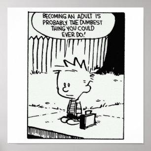 Póster calvin Becoming es un adulto