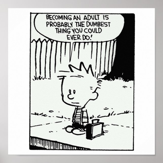 Póster calvin Becoming es un adulto (Frente)