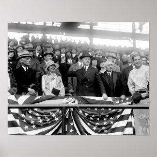 Póster Calvin Coolidge Tigeando El Primer Pitch