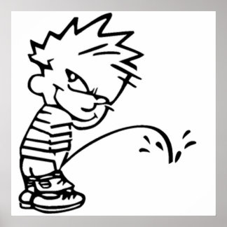 Póster Calvin Peeing