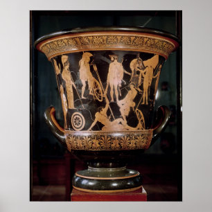 Póster Calykrater, figura roja atética