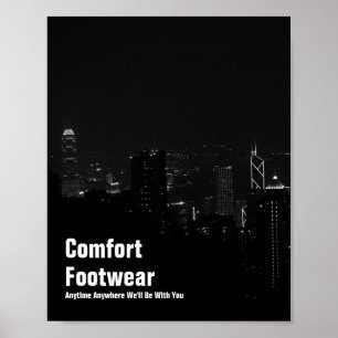 Póster Calzado de confort en Hong Kong Night View