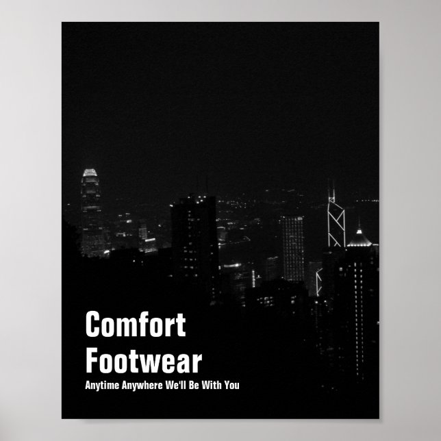 Póster Calzado de confort en Hong Kong Night View (Frente)