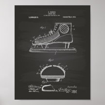 Calzado de hockey 1914 Patent Art Chalkboard