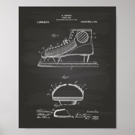 Póster Calzado de hockey 1914 Patent Art Chalkboard