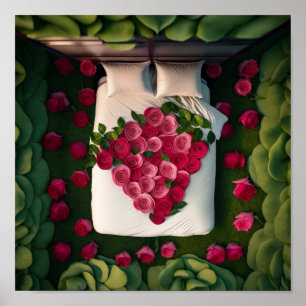 Póster Cama de Rosas