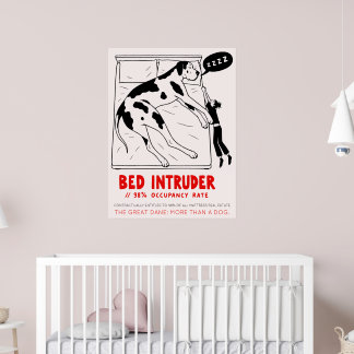 Póster Cama divertida para Gran Danés que ocupa toda la c