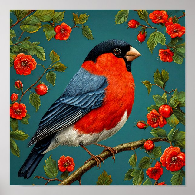 Póster Camachuelo en un árbol (Frente)