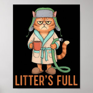 Póster Camada Divertida Parodia de Gato Lleno Amante de G