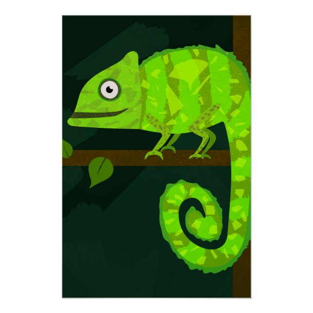 Póster Camaleón verde lindo (Anverso)