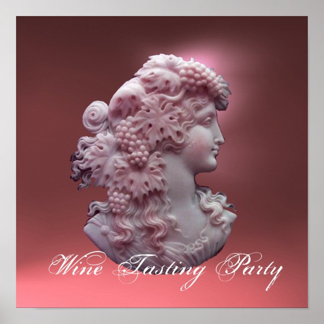 PÓSTER CÁMARA ANTIGUA, SEÑORA CON GRIPOS Y GRAPEVINAS (Frente)