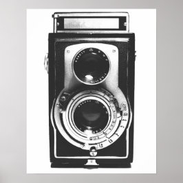 Póster Cámara b&w vintage