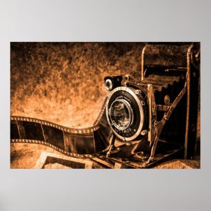Póster Cámara de cine antigua