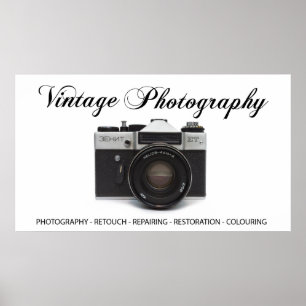 Póster Cámara de cine antigua