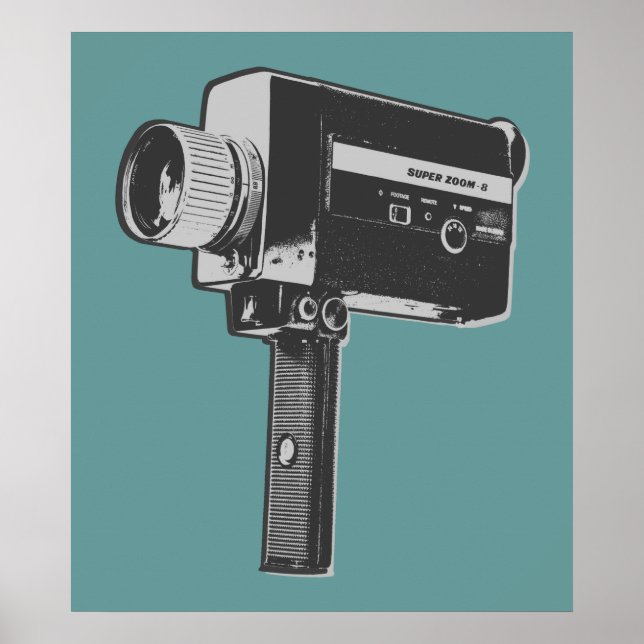 Póster Cámara de cine Super 8 de Pop Art (Frente)