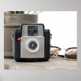 Póster Cámara de película de vintage Flower Pot & Glasses