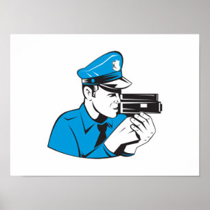 Póster Cámara de velocidad de oficial de policía