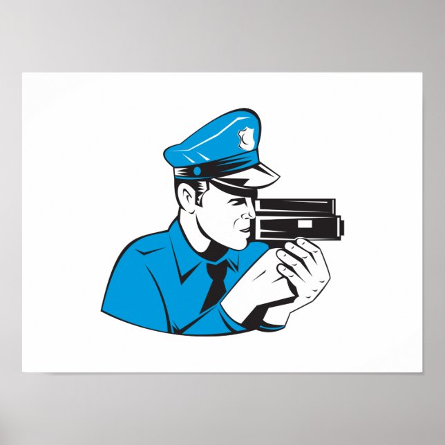 Póster Cámara de velocidad de oficial de policía (Frente)