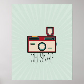 Póster Cámara de vídeo retro look Oh Snap