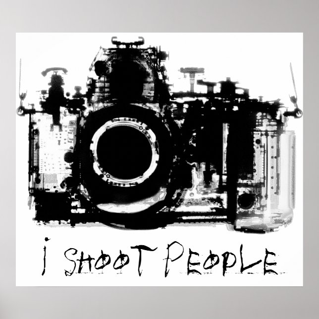 PÓSTER CÁMARA DE VISIÓN DE RAYOS X - BLANCO Y NEGRO (Frente)