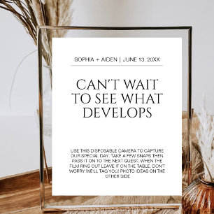 Póster Cámara desechable boda no puede esperar para ver q