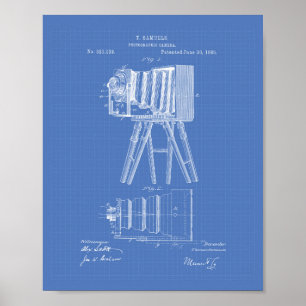 Póster Cámara fotográfica 1885 Patent Art - Blueprint